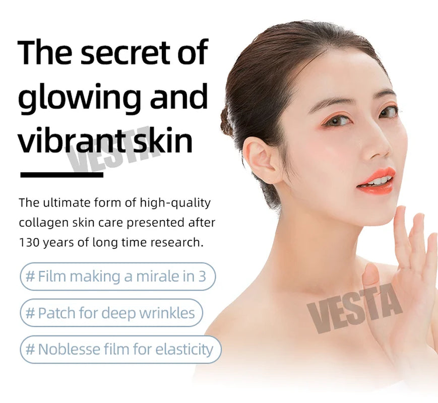 Face Lifting Water Soluble High Prime Silk Collagen Film Hydrolyzed Collagen Face Film Sheet