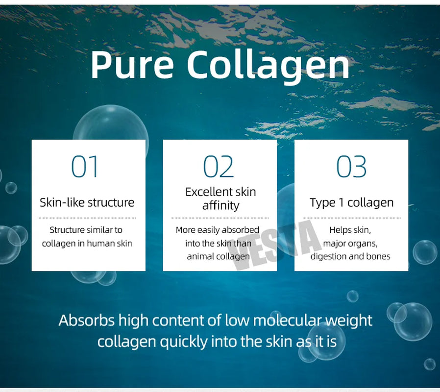 Face Lifting Water Soluble High Prime Silk Collagen Film Hydrolyzed Collagen Face Film Sheet